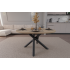 Stół owalny 138 x 100 cm w stylu LOFT nogi regulowane OMEGA dąb lindberg